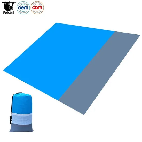 사용자 정의 에코 RPET 접이식 밝은 녹색 방수 해변 캠프 피크닉 스포츠 여행 하이킹 담요 매트 여러 용도로 사용 가능
